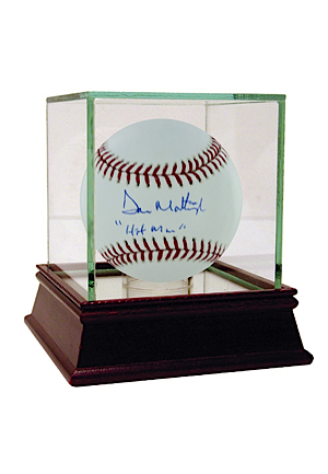 Don Mattingly Autographed MLB Baseball w/" Hit Man" Insc (MLB Auth)